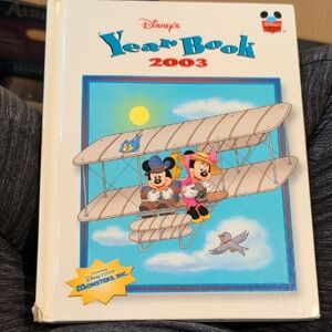 Disney Yearbook 2003 White Cover with Blue and Pink Art